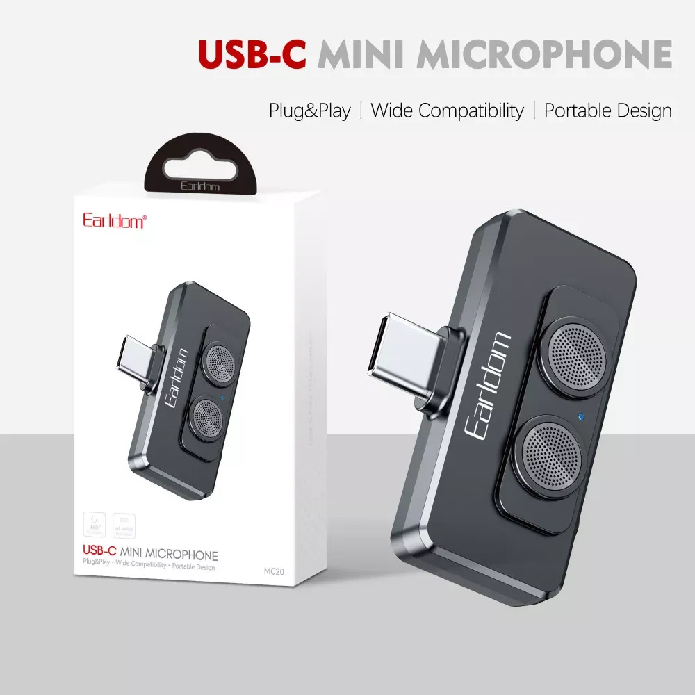 Беспроводной микрофон для телефона USB C — Earldom ET-MC20 — фото 3