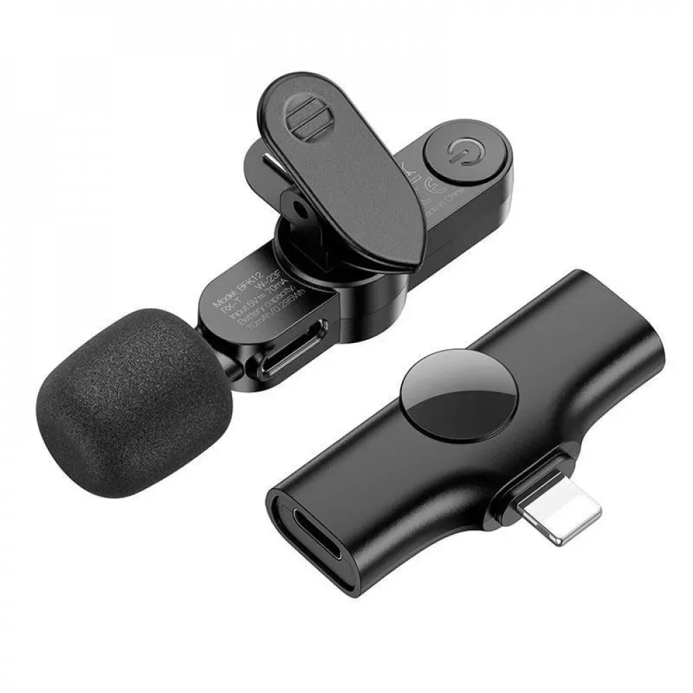 Беспроводной микрофон для телефона USB C+Lightning — Borofone BFK12 — фото 4