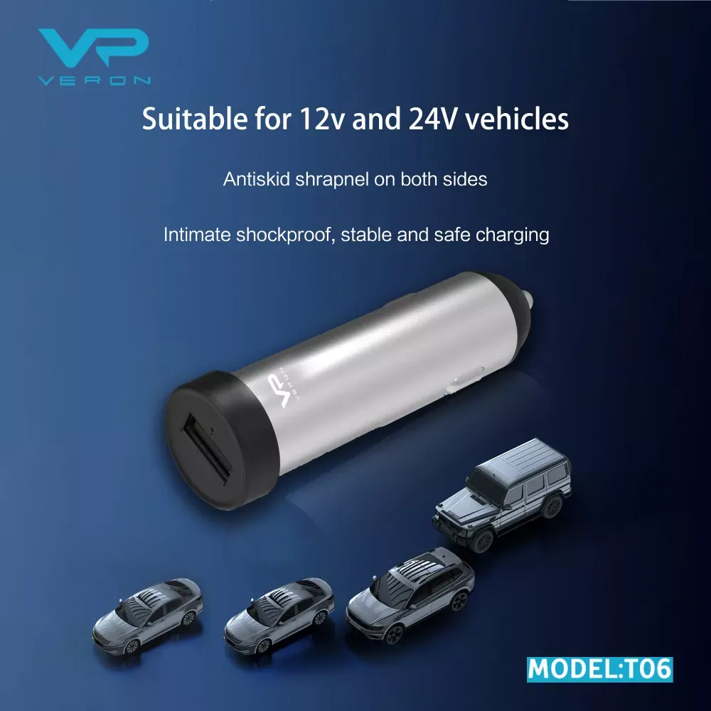 Car Charger | 12W | USB | 2.4A | — Veron T-06 — фото 5