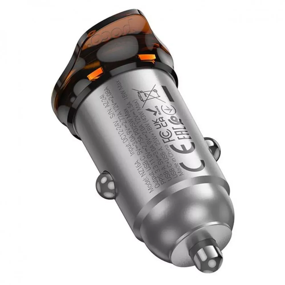 Car Charger | 25W | PD | USB QC3.0 | USB-C | — Hoco NZ16A — фото 4