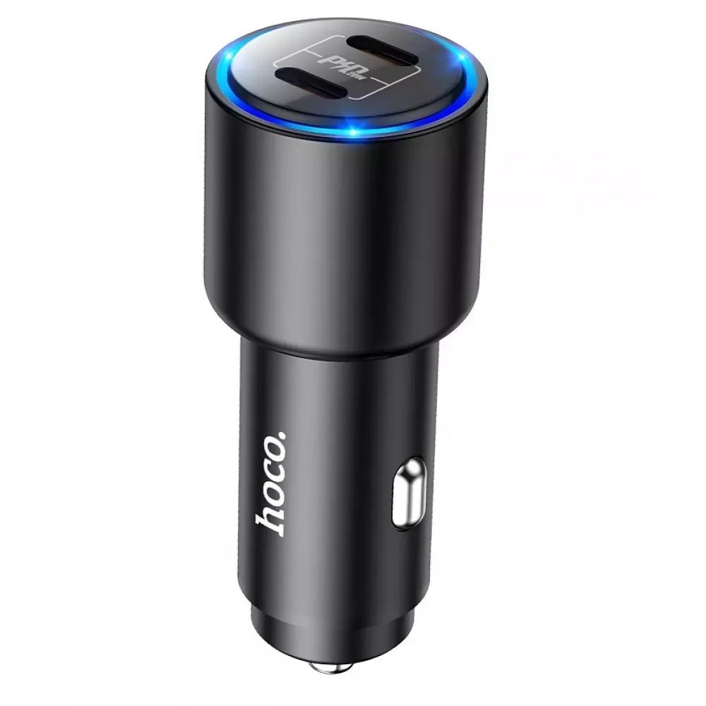 Car Charger | 40W | PD | 2 USB-C | — Hoco NZ3 — Black