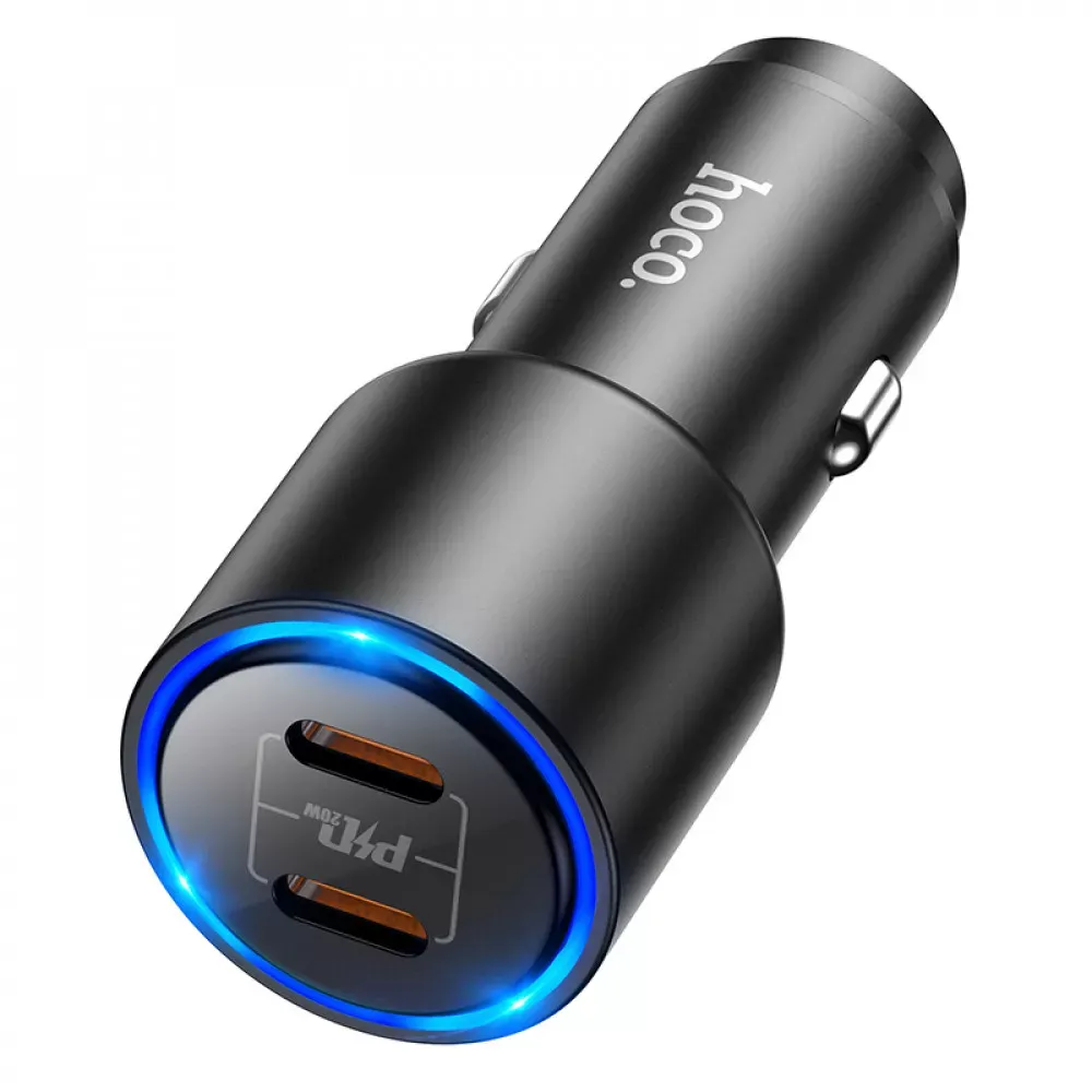 Car Charger | 40W | PD | 2 USB-C | — Hoco NZ3 — Black — фото 5