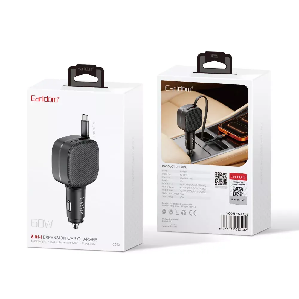 Car Charger 60W 1U 1C Earldom ES-CC53 — фото 9