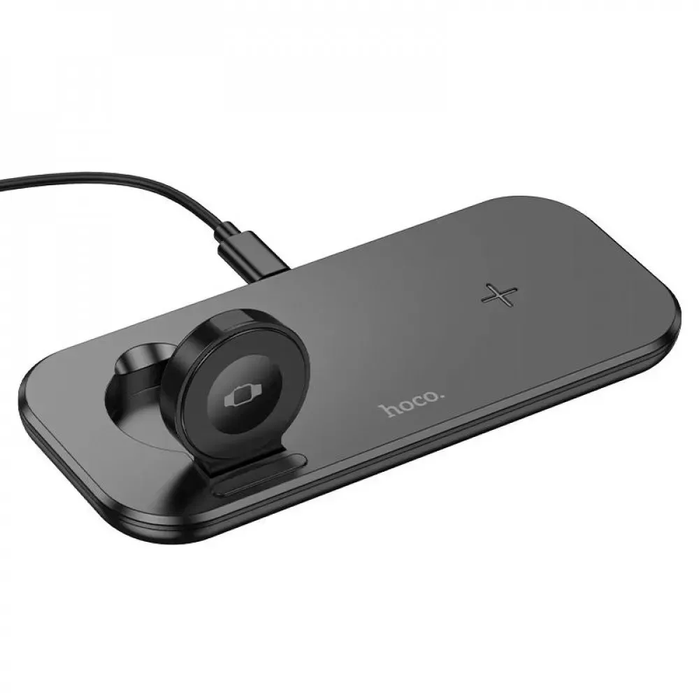 Magnetic Wireless Charger 3 in 1 — Hoco CW65 — Black — Hoco