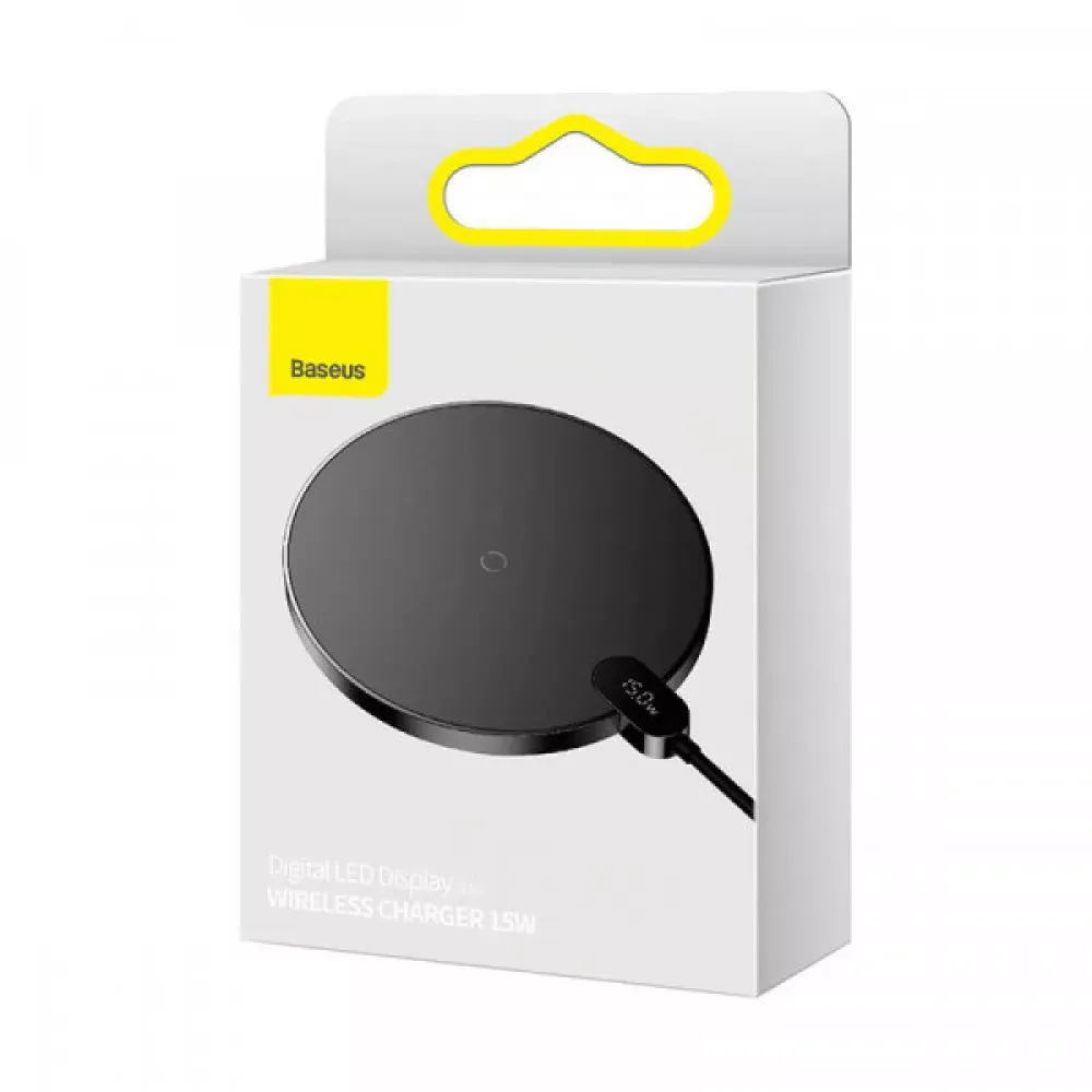 Wireless Charger 15W Baseus Digital LED Display Gen 2 Black — CCED000001 Black — фото 3