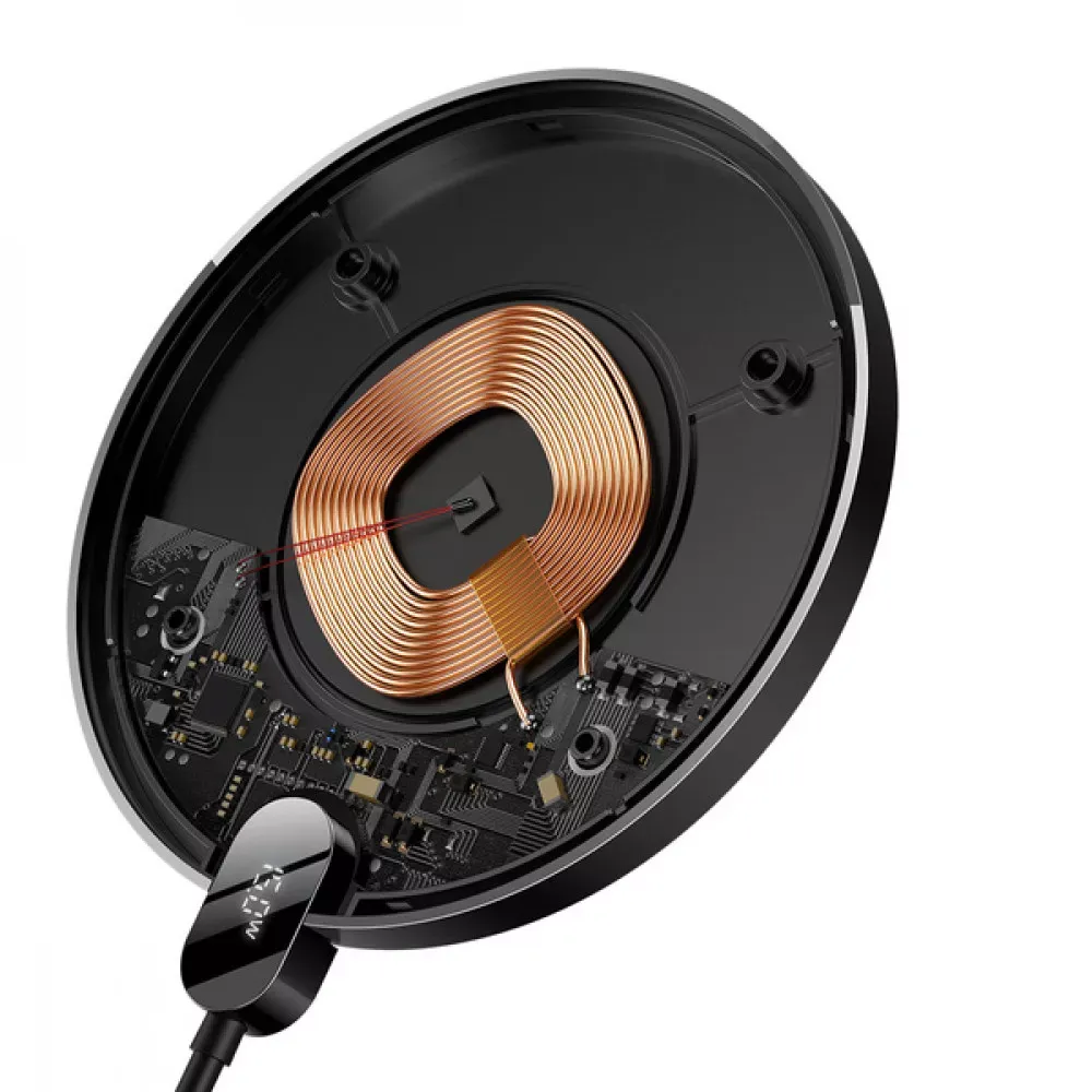 Wireless Charger 15W Baseus Digital LED Display Gen 2 Black — CCED000001 Black — фото 5
