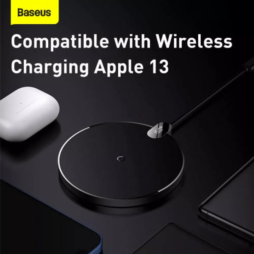 Wireless Charger 15W Baseus Digital LED Display Gen 2 Black — CCED000001 Black — фото 7