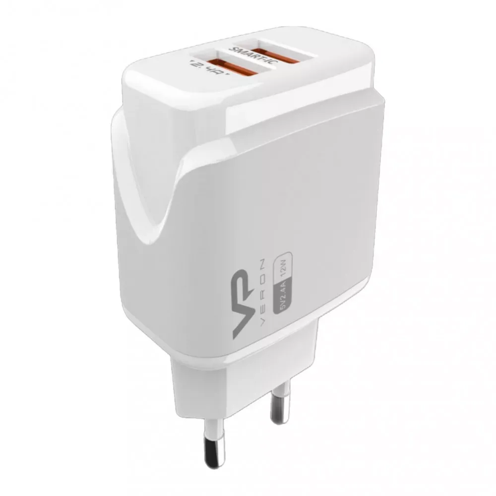 Home Charger 2.4A 2U Veron VR-C12 — White — VERON