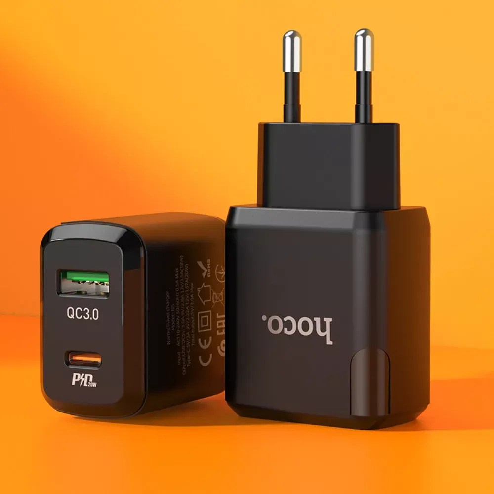 Home Charger | 20W | PD | QC3.0 — Hoco N5 — Black — фото 9