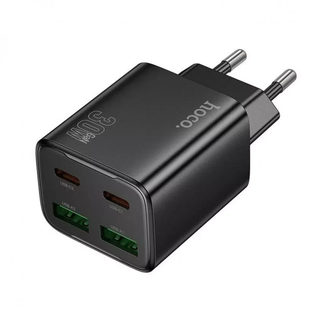 Home Charger | 30W | 2PD | 2U — Hoco N56 __ — Black — Hoco