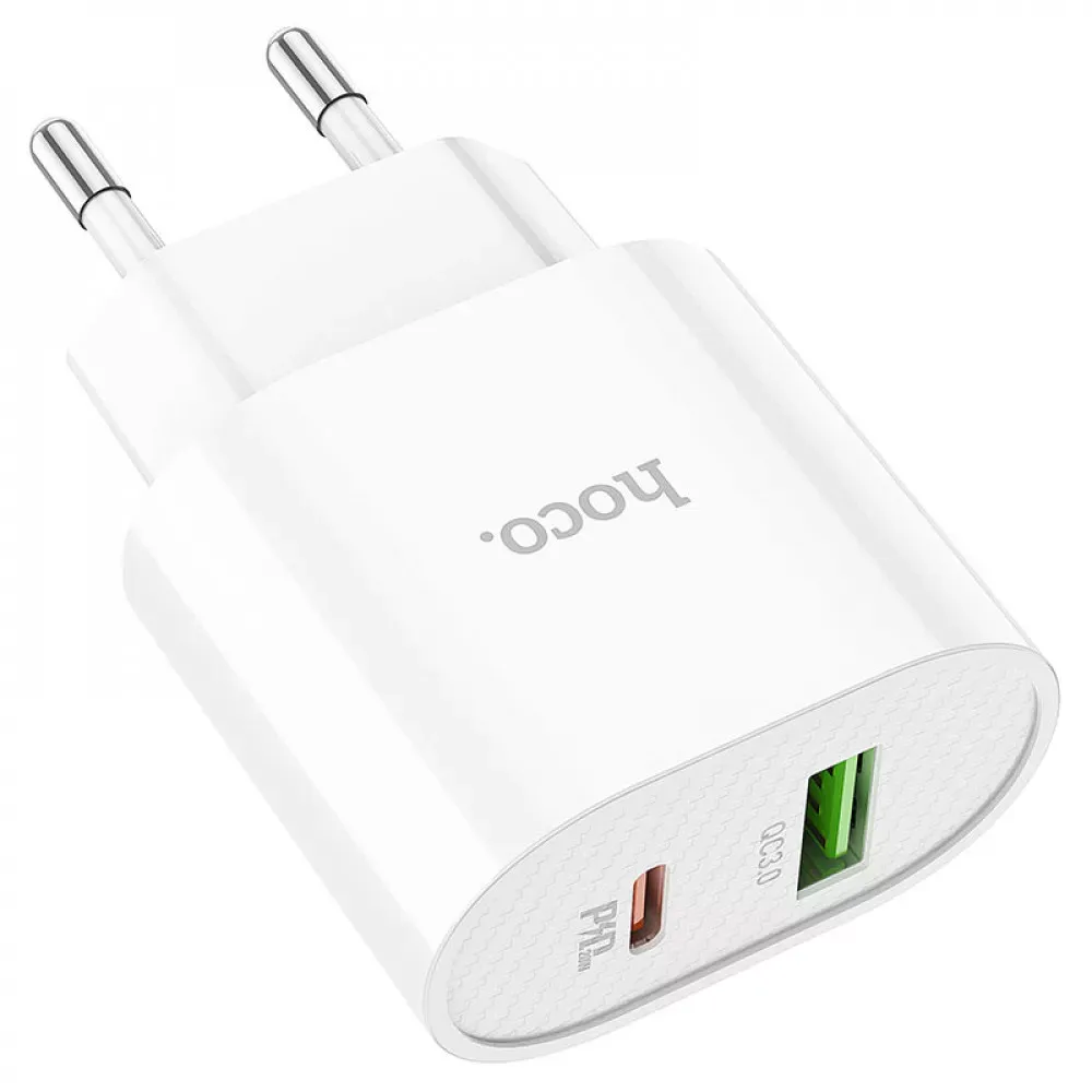 Home Charger 20W PD QC3.0 C to Lightning Cable Hoco C95A — White — фото 4