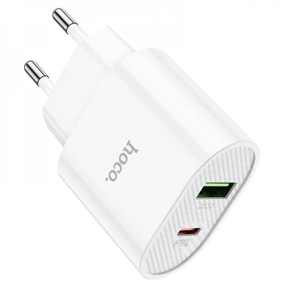 Home Charger 20W PD QC3.0 C to Lightning Cable Hoco C95A — White