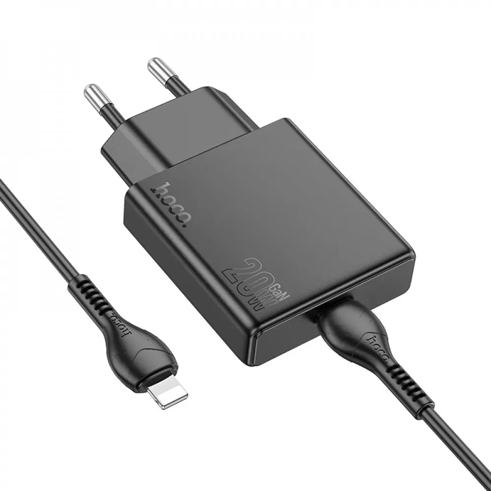 Home Charger 20W PD3.0 C to Lightning Cable Hoco N37 — Black — фото 4