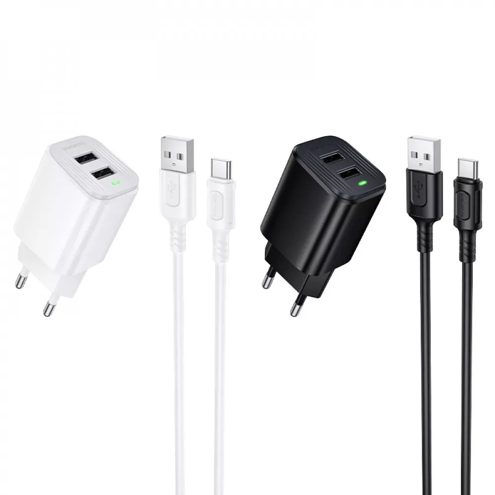 Home Charger 2.1A 2U USB C Cable Borofone BAS81A — Black — фото 5