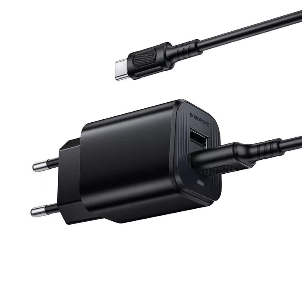 Home Charger 2.1A 2U USB C Cable Borofone BAS81A — Black — фото 5