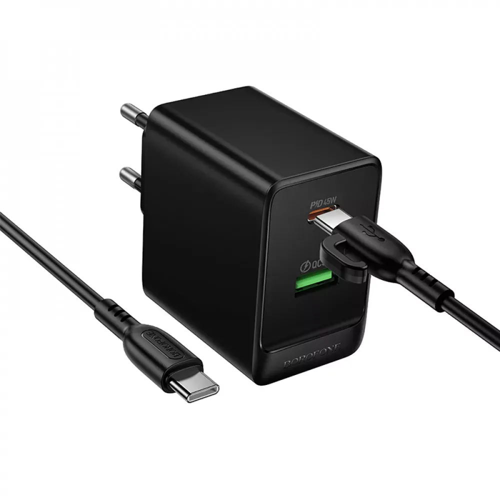 Home Charger 45W PD QC3.0 C to C Cable Borofone BAS16A — фото 4