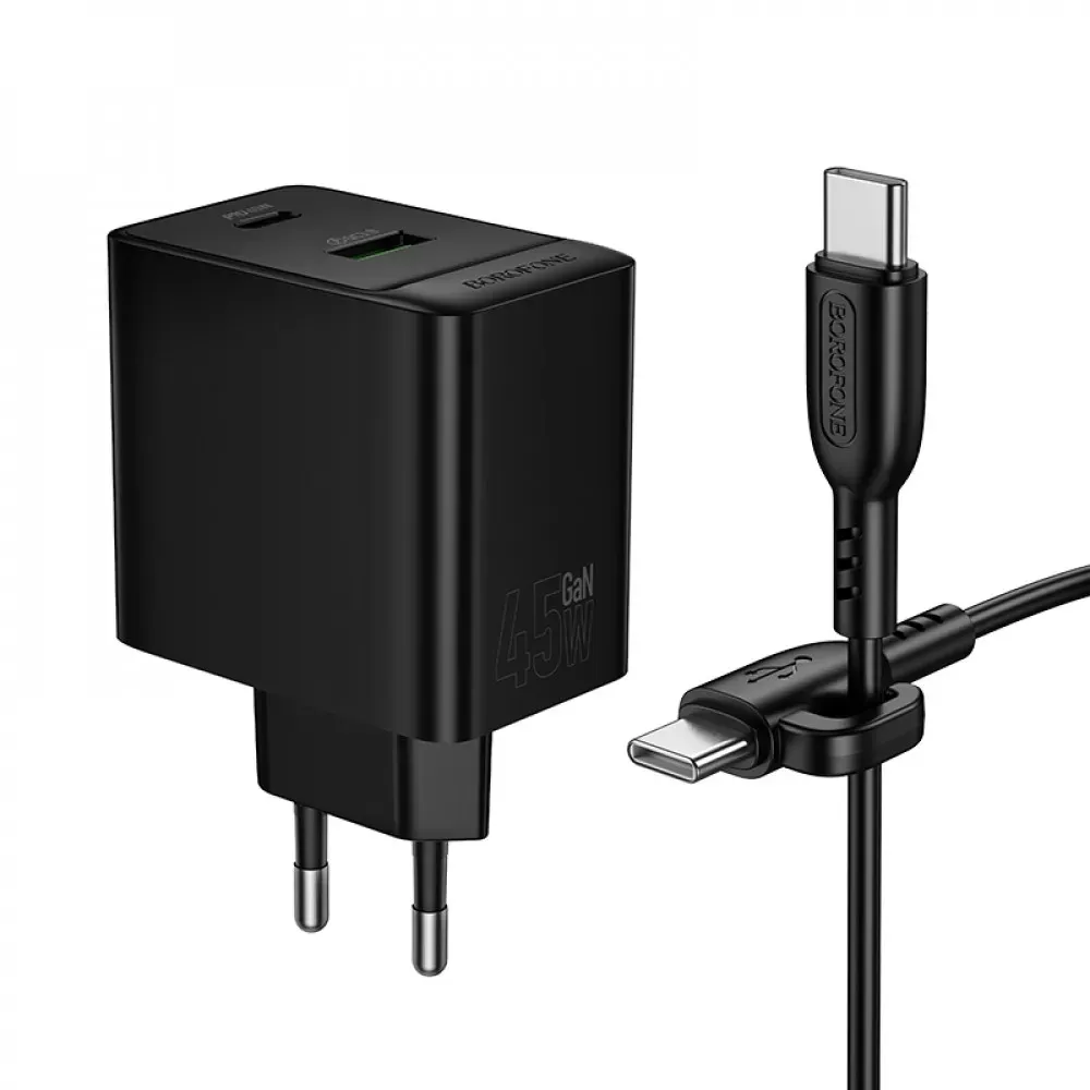 Home Charger 45W PD QC3.0 C to C Cable Borofone BAS16A — фото 5