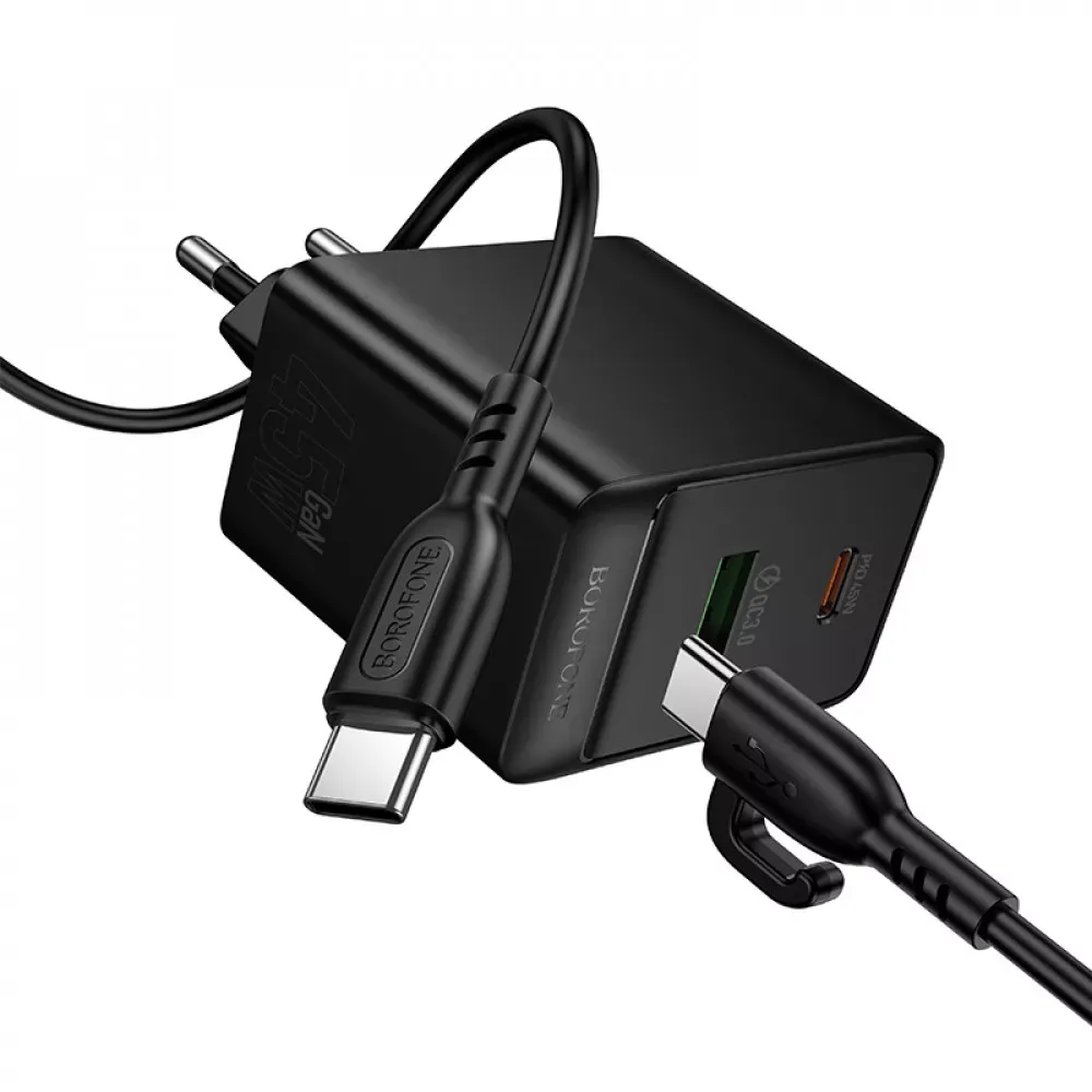 Home Charger 45W PD QC3.0 C to C Cable Borofone BAS16A — фото 5