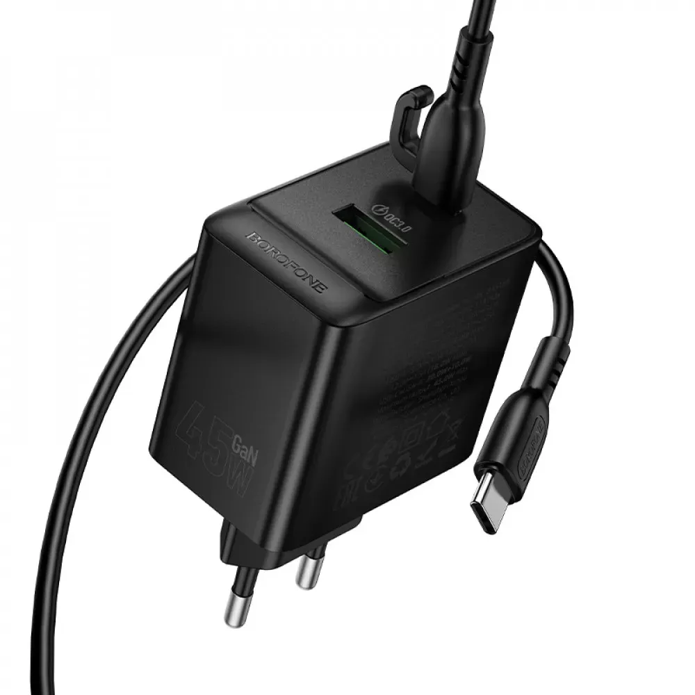 Home Charger 45W PD QC3.0 C to C Cable Borofone BAS16A — фото 6