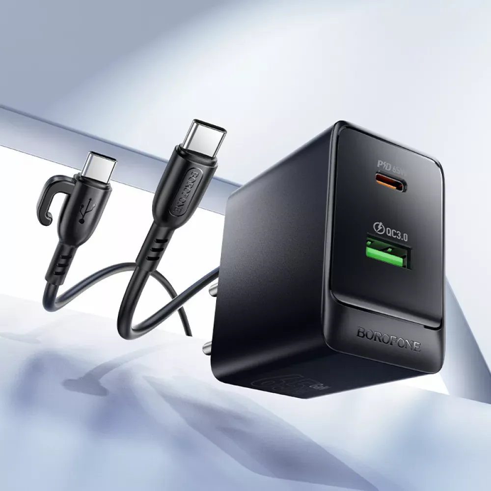 Home Charger 65W PD QC3.0 C to C Cable Borofone BAS17A — фото 8