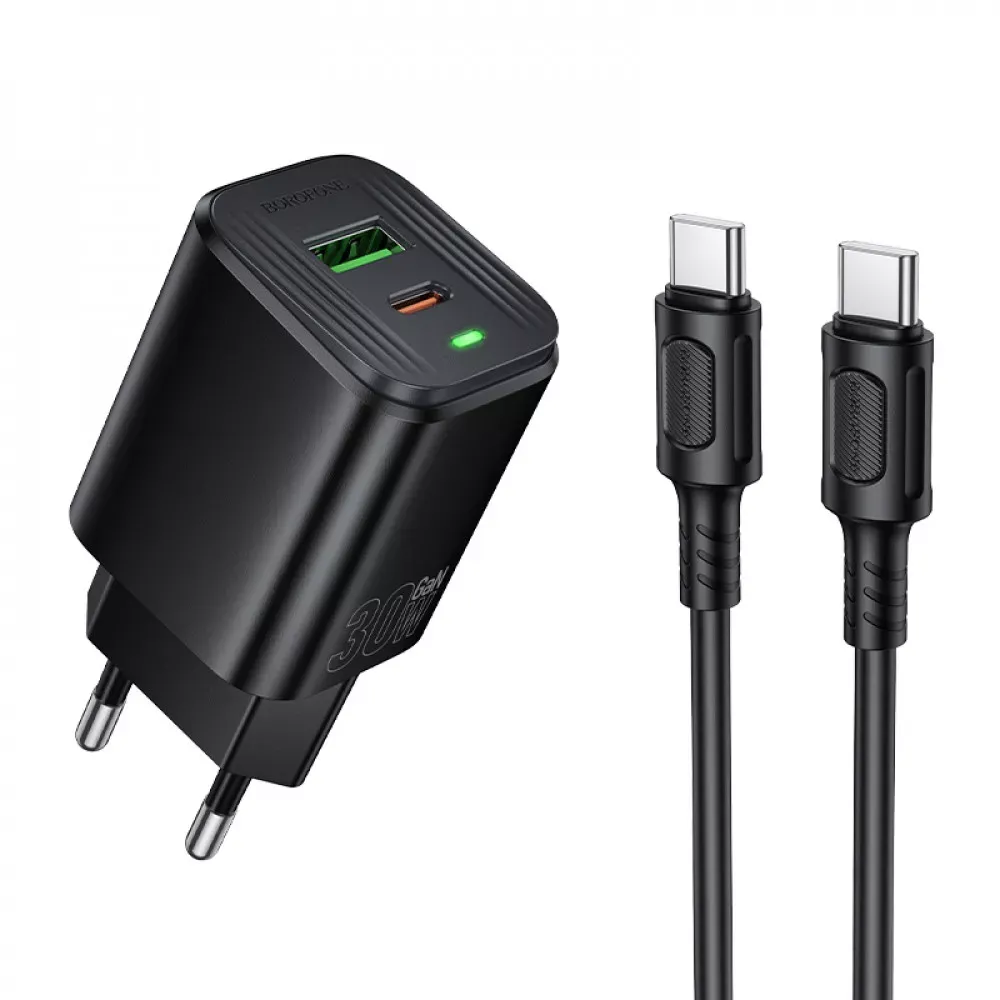Home Charger | 30W | PD | QC3.0 | C to C Cable (1m) — Borofone BAS85A — Borofone
