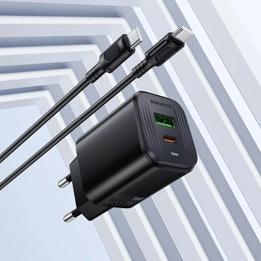 Home Charger | 30W | PD | QC3.0 | C to C Cable — Borofone BAS85A — фото 9