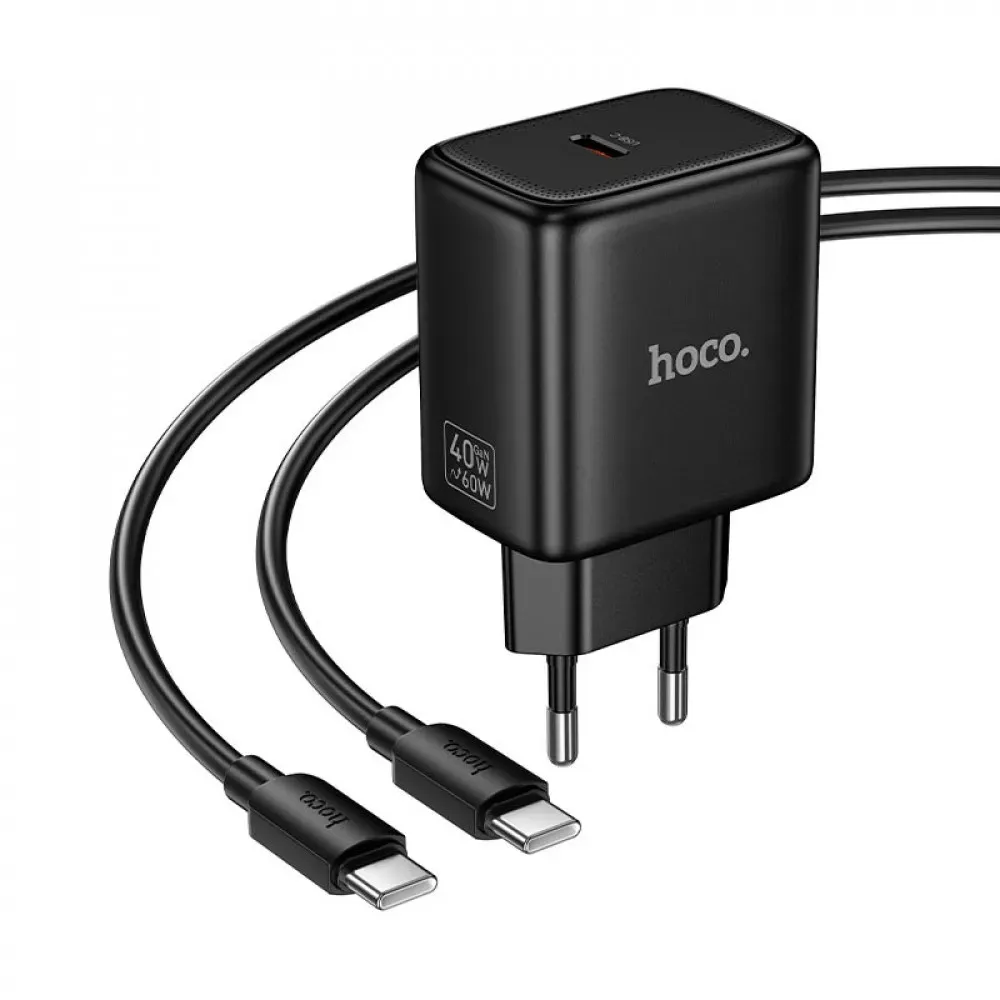 Home Charger | 40W | PD | C to C Cable — Hoco N83 — Black — фото 4