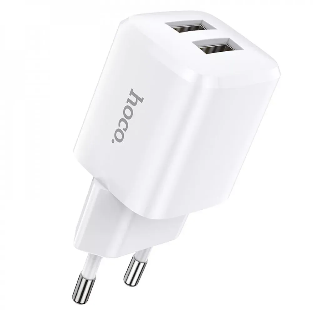 Home Charger 2.4A 2U USB C Cable Hoco N8 — White — фото 4