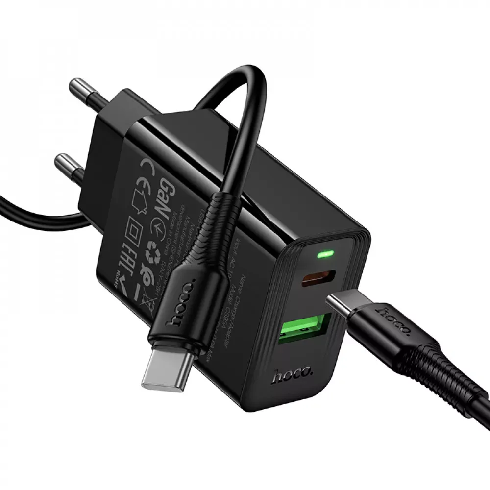 Home Charger 30W PD QC3.0 C to C Cable Hoco CS95A — фото 4