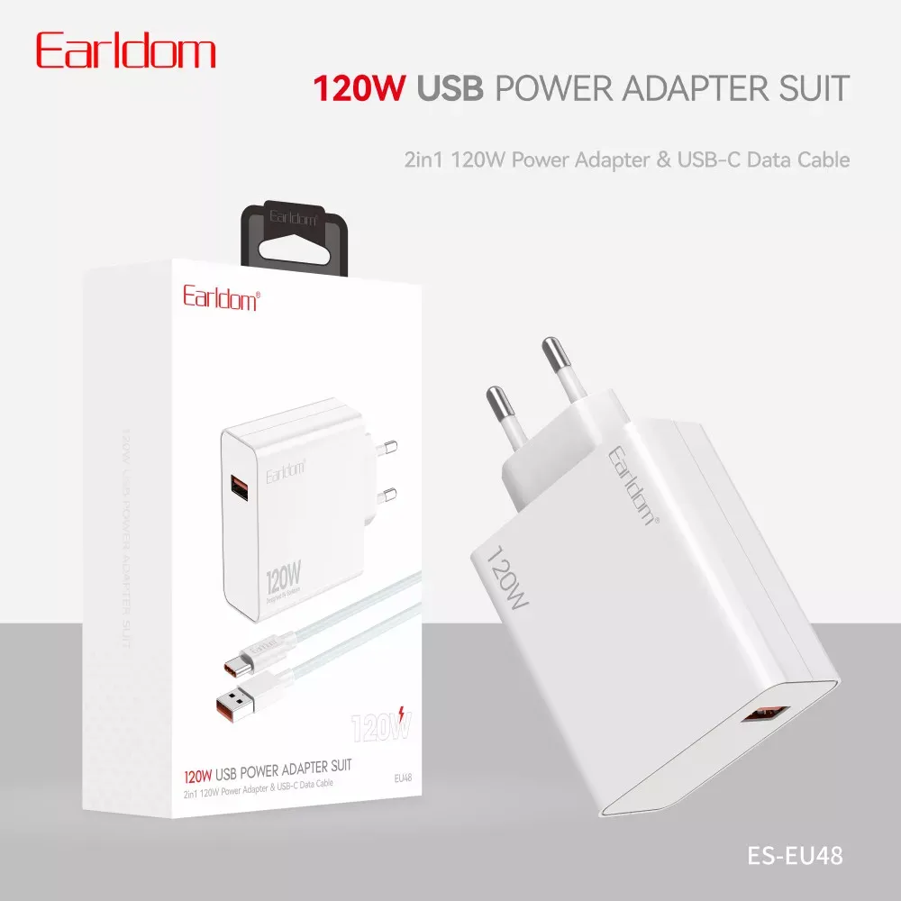 Home Charger | 120W | 1U | USB C Cable — Earldom ES-EU48 — фото 16