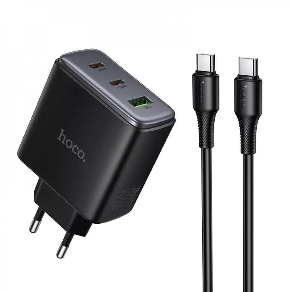 Home Charger | 65W | GaN | 2PD | 1U C to C Cable (1m) — Hoco C160A — Hoco