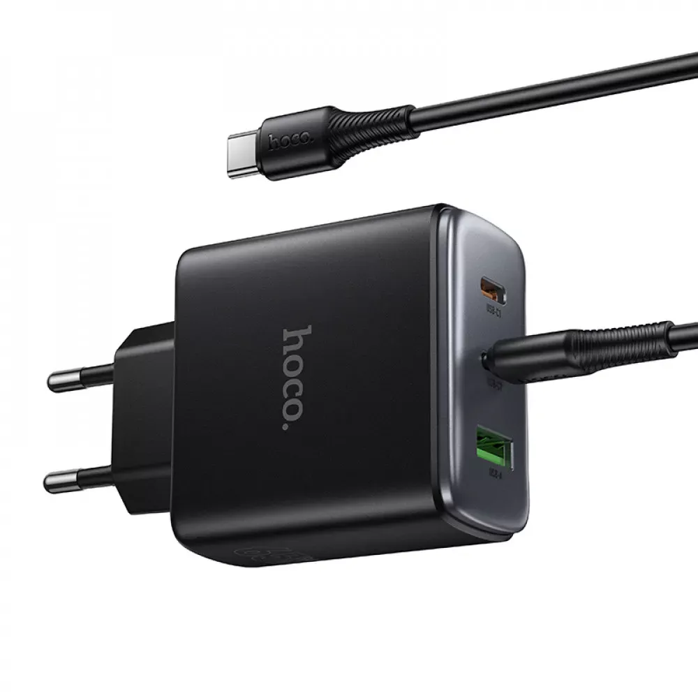 Home Charger | 65W | GaN | 2PD | 1U C to C Cable — Hoco C160A — фото 4