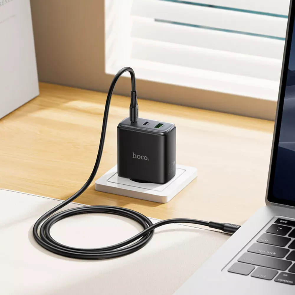 Home Charger | 65W | GaN | 2PD | 1U C to C Cable — Hoco C160A — фото 5