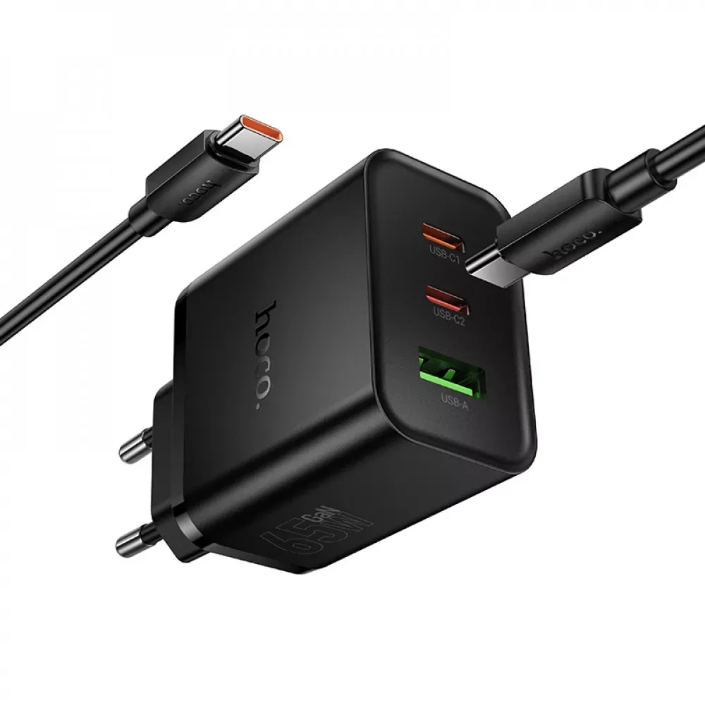 Home Charger | 65W | GaN | 2PD | 1U C to C Cable — Hoco N75 — фото 5