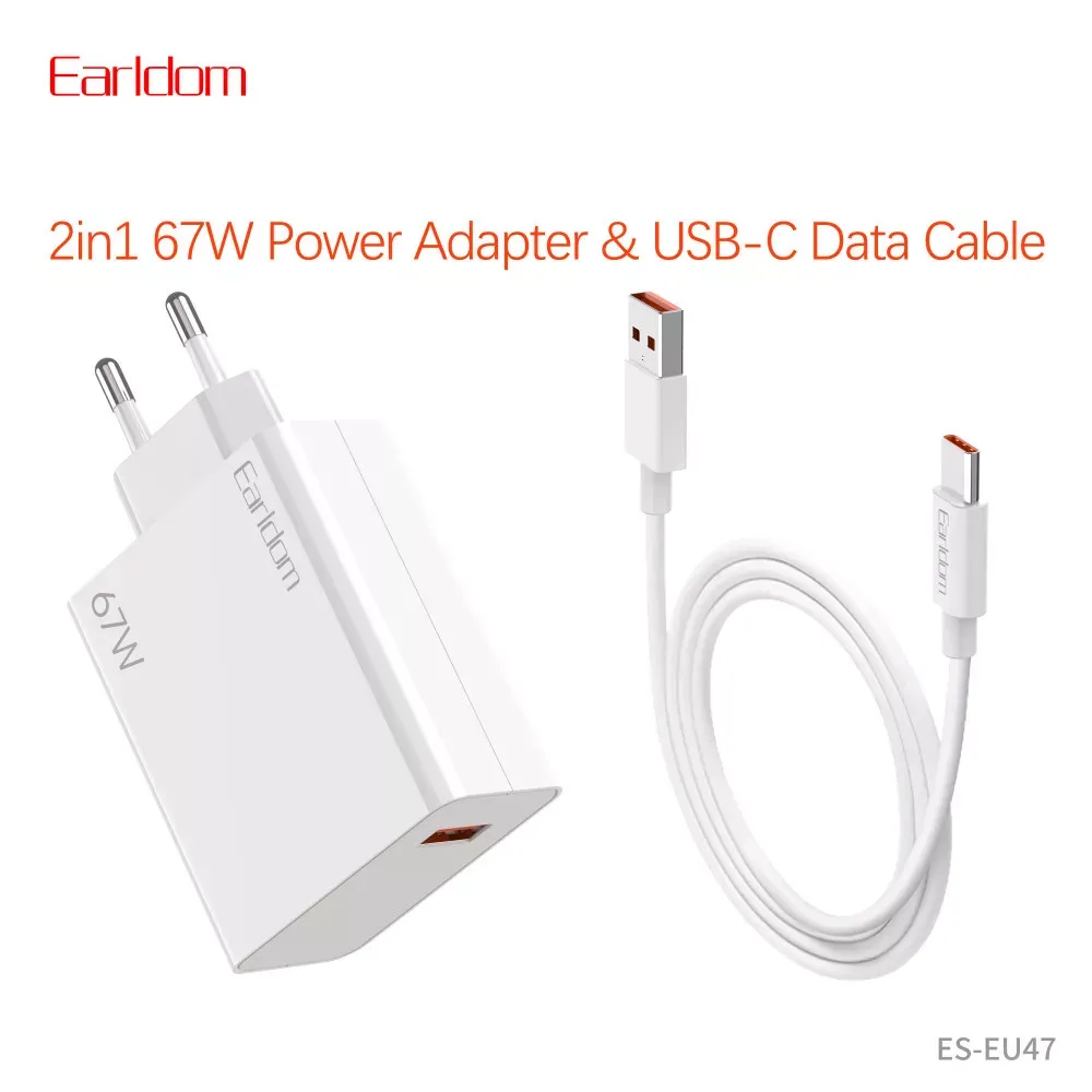 Home Charger | 67W | PD | USB C Cable — Earldom ES-EU47 — фото 11