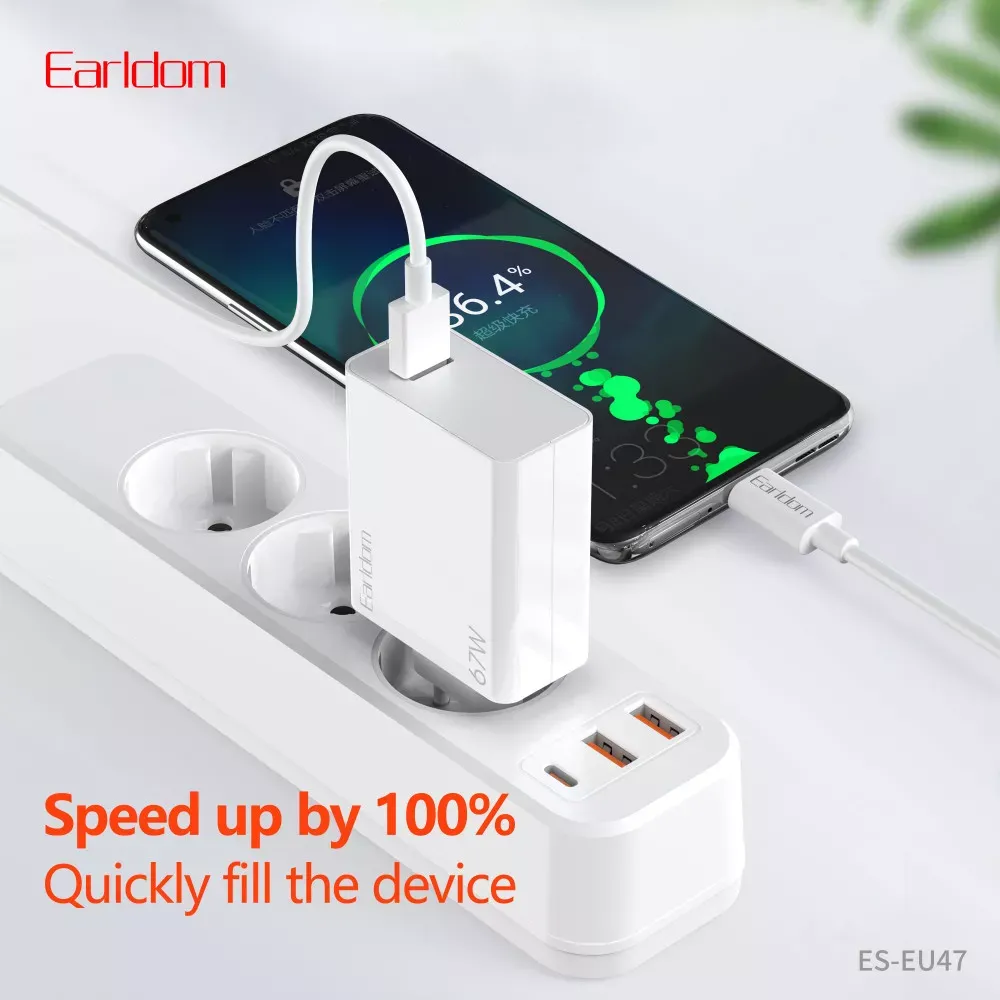 Home Charger | 67W | PD | USB C Cable — Earldom ES-EU47 — фото 14