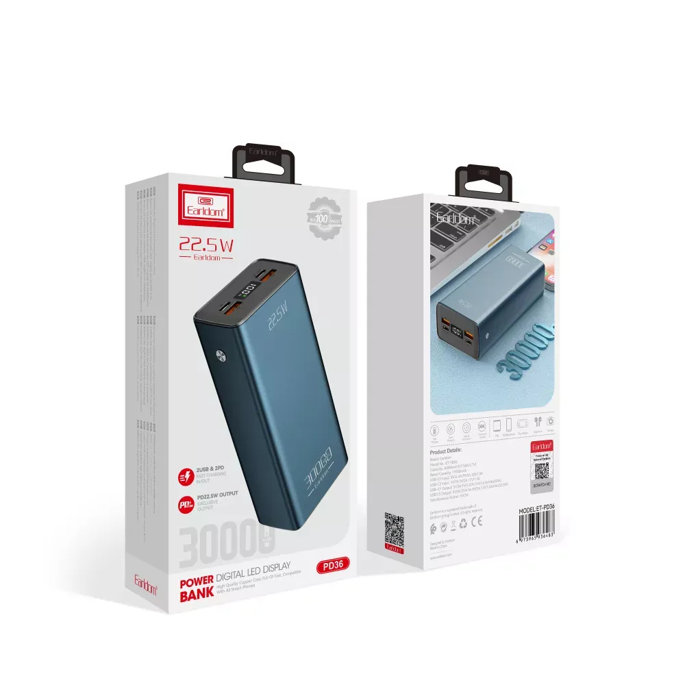 Power Bank 30000 mAh | 22.5W — Earldom ET-PD36 — фото 4