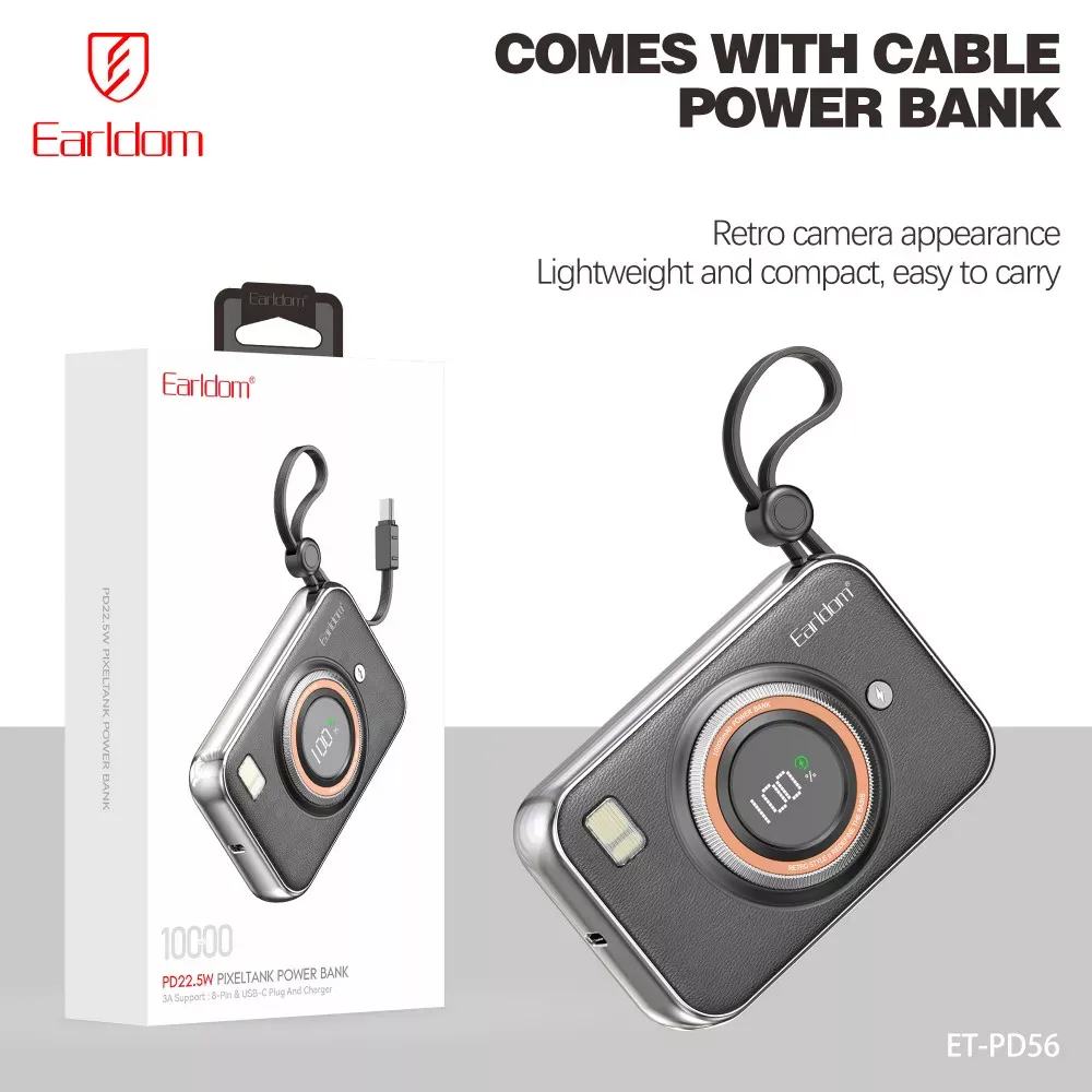 Power Bank 10000 mAh — Earldom ET-PD56  — Black — Earldom