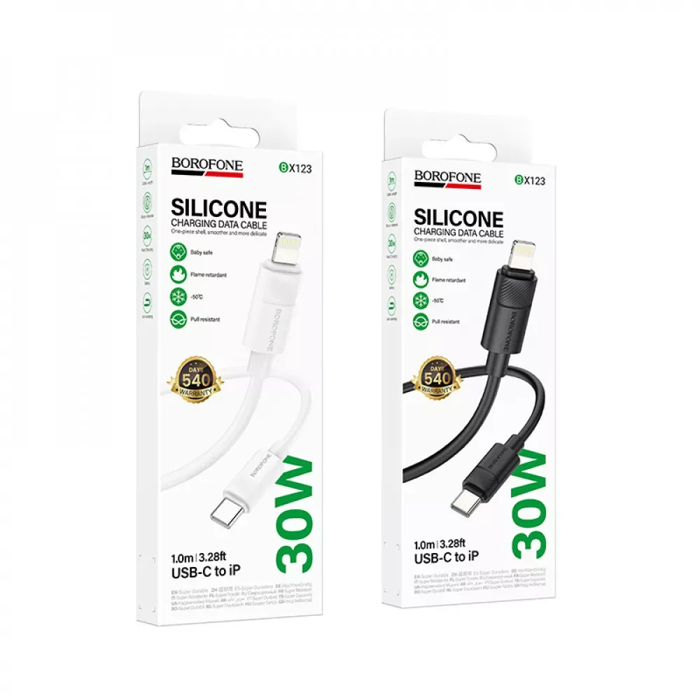 Cable USB C to Lightning 30 W — Borofone BX123 — White — фото 3