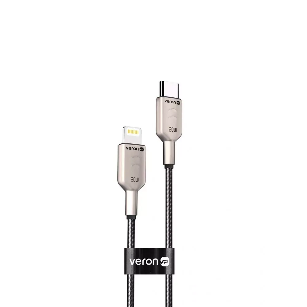 Кабель USB C to Lightning 20W PD Veron CL04 Nylon — Black — фото 5