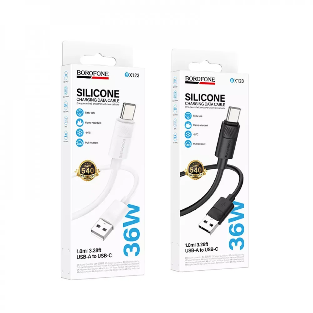 Кабель USB C 3A Borofone BX123 — White — фото 3
