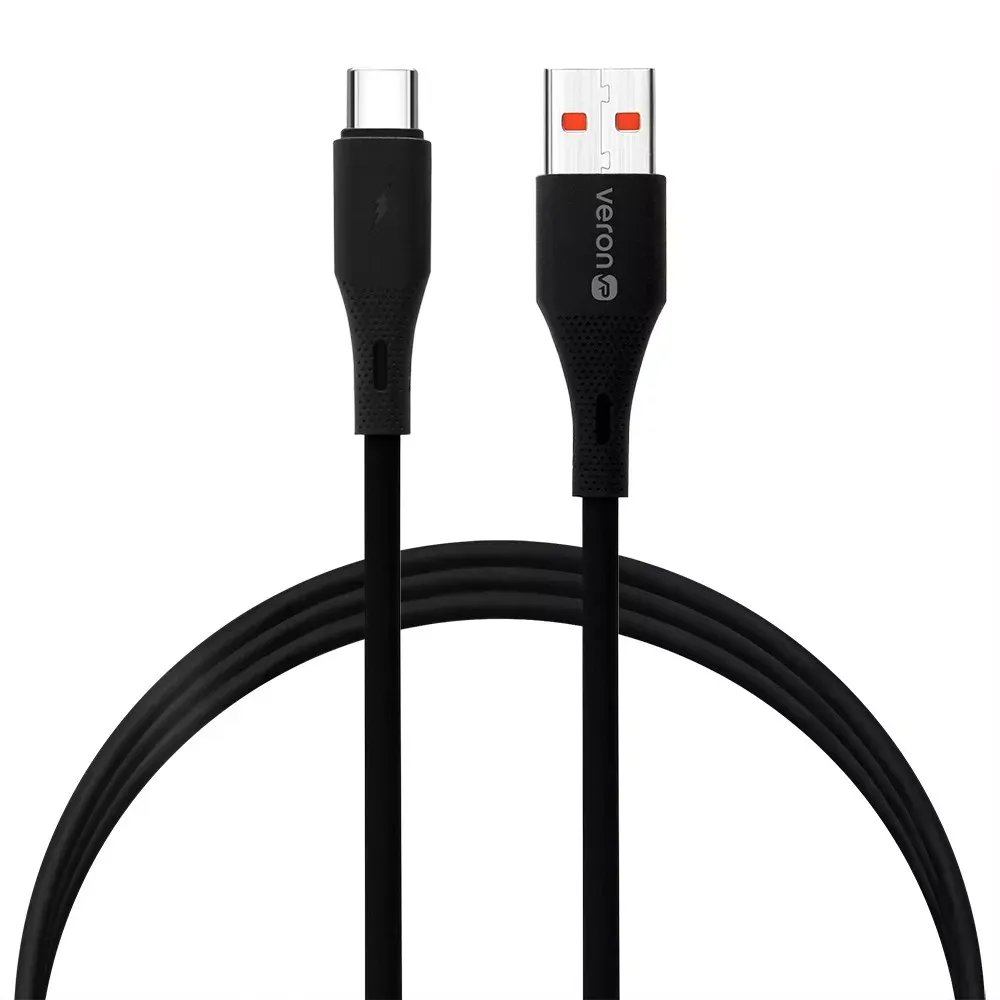 Silicone Cable USB C 3A (1m) — Veron SC-X82 — Black — VERON