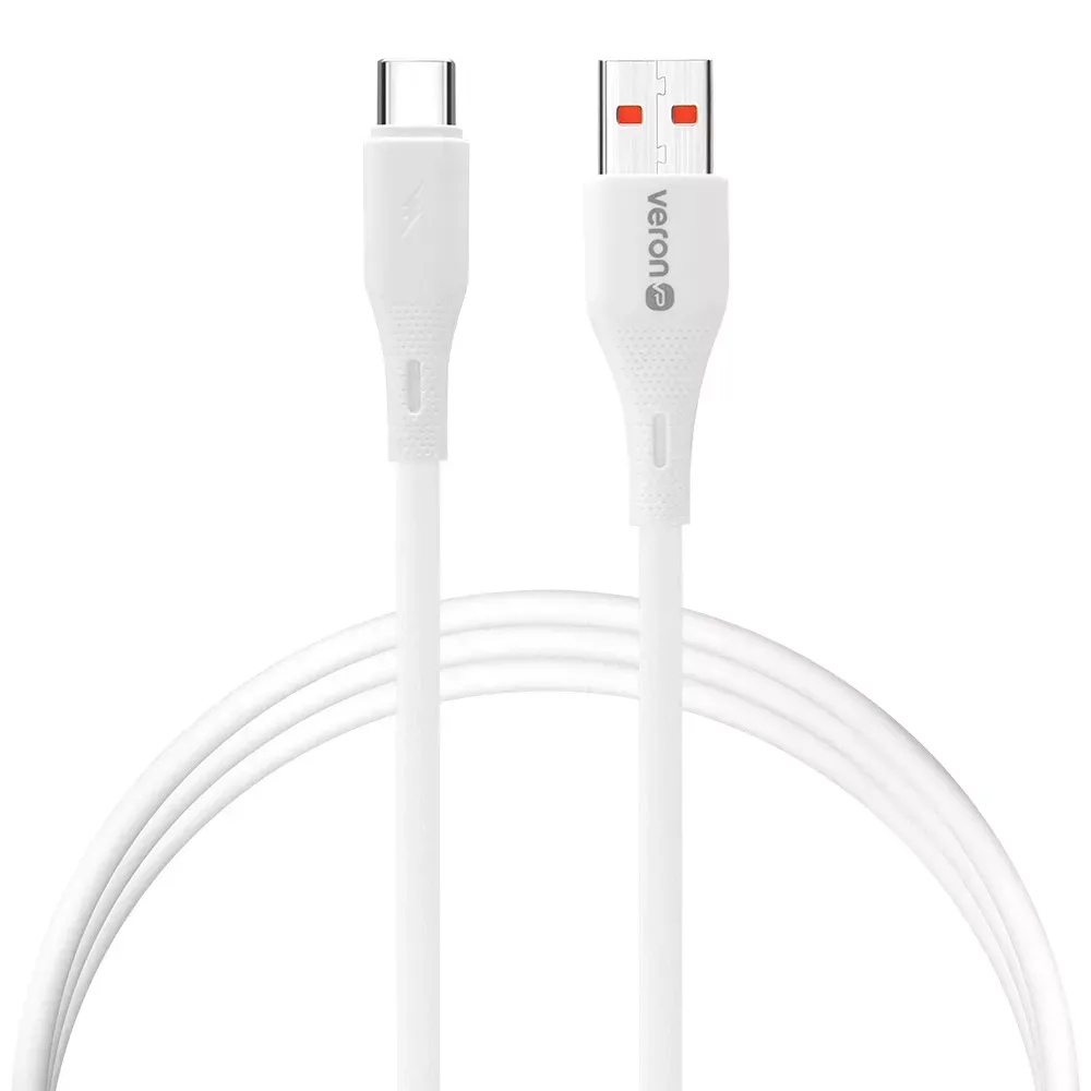 Silicone Cable USB C 3A (1m) — Veron SC-X82 — White — VERON