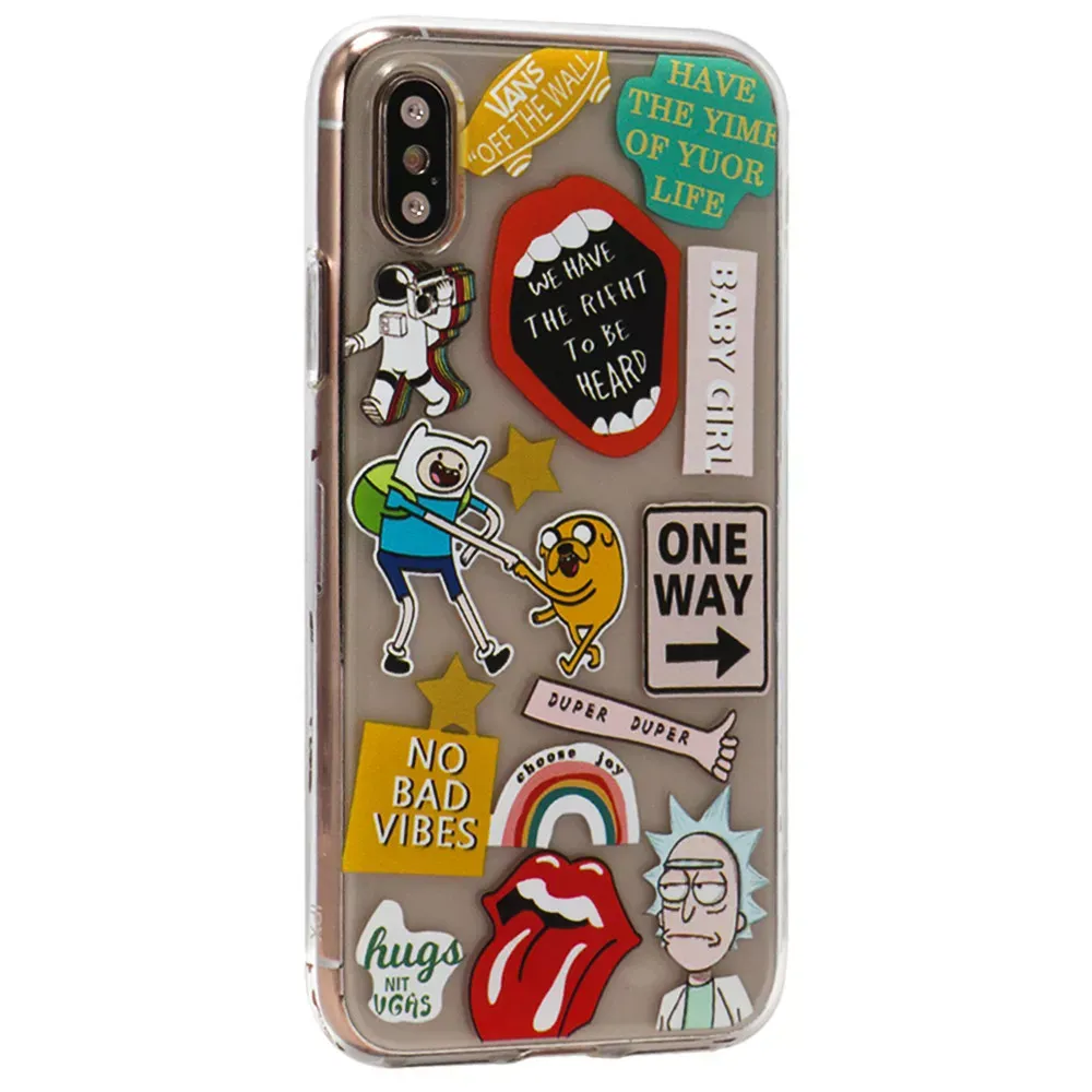 Stickers Series TPU Case iPhone XS Max — Design 11