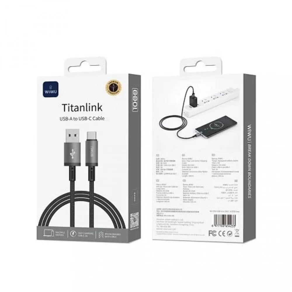 Кабель USB C 3.1A WiWU Titanlink Wi-C054 A-C — фото 3