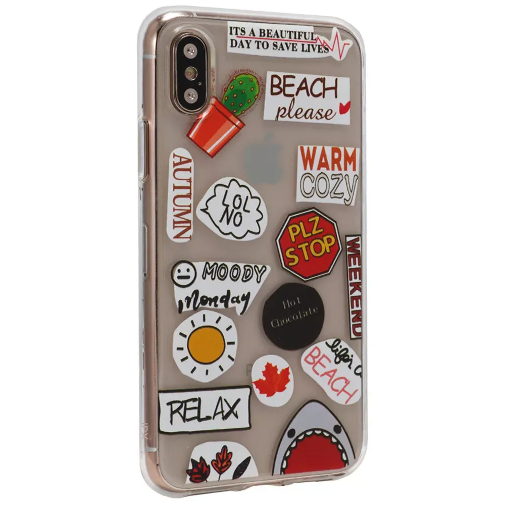 Stickers Series TPU Case iPhone XS Max — Design 13