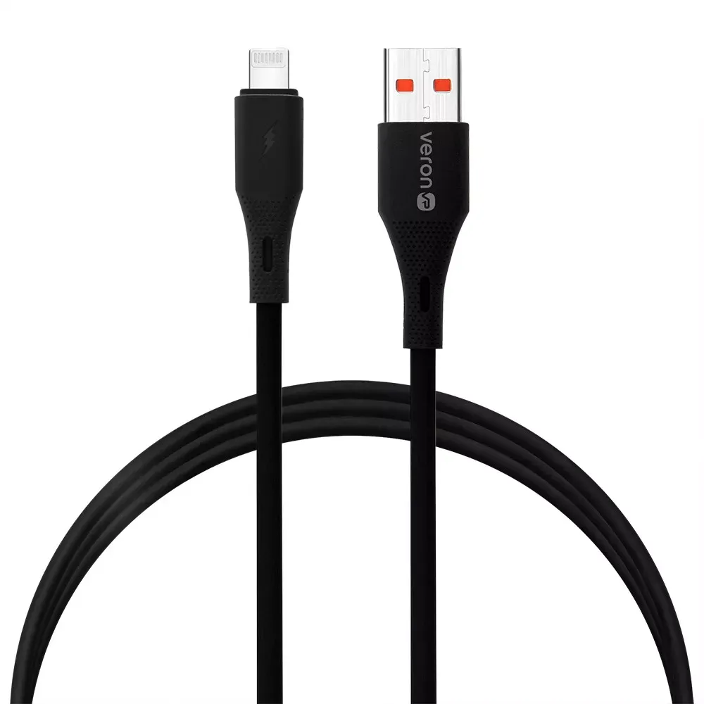 Silicone Cable Lightning 27W (1m) — Veron SL-X82 — Black — VERON