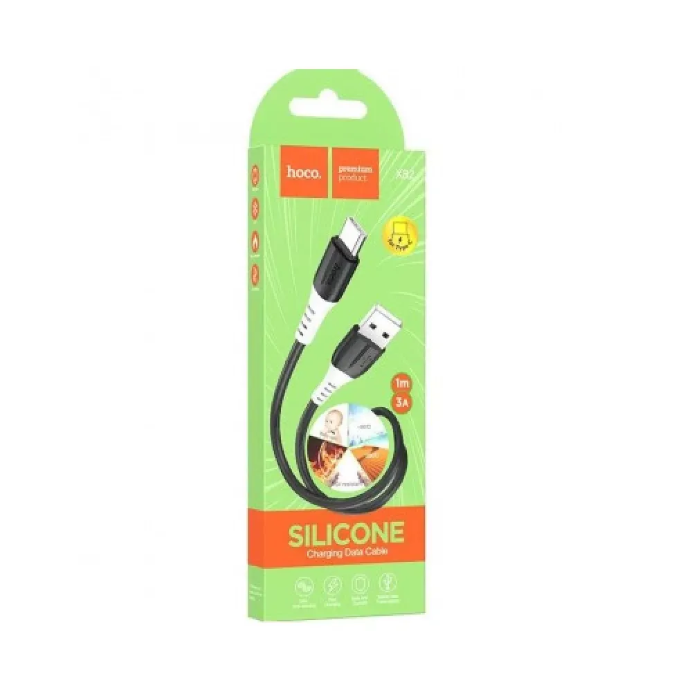 Кабель Lightning 2.4A Hoco X82 silicone — Black — фото 3