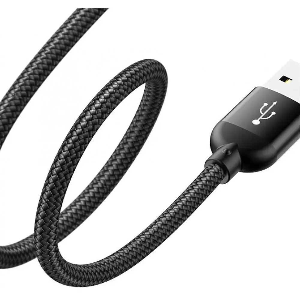 Кабель 2 in 1 2.4A — Baseus U-shaped Portable data Black — фото 4