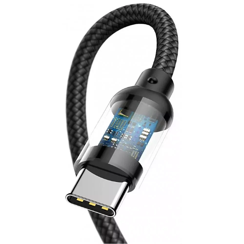Кабель 2 in 1 2.4A — Baseus U-shaped Portable data Black — фото 5